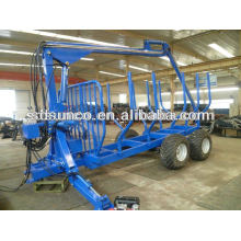 CE certificate Log Load Trailer with Crane